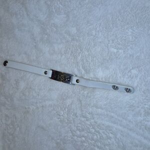 White 'Blessed' Leather Wrist Bracelet